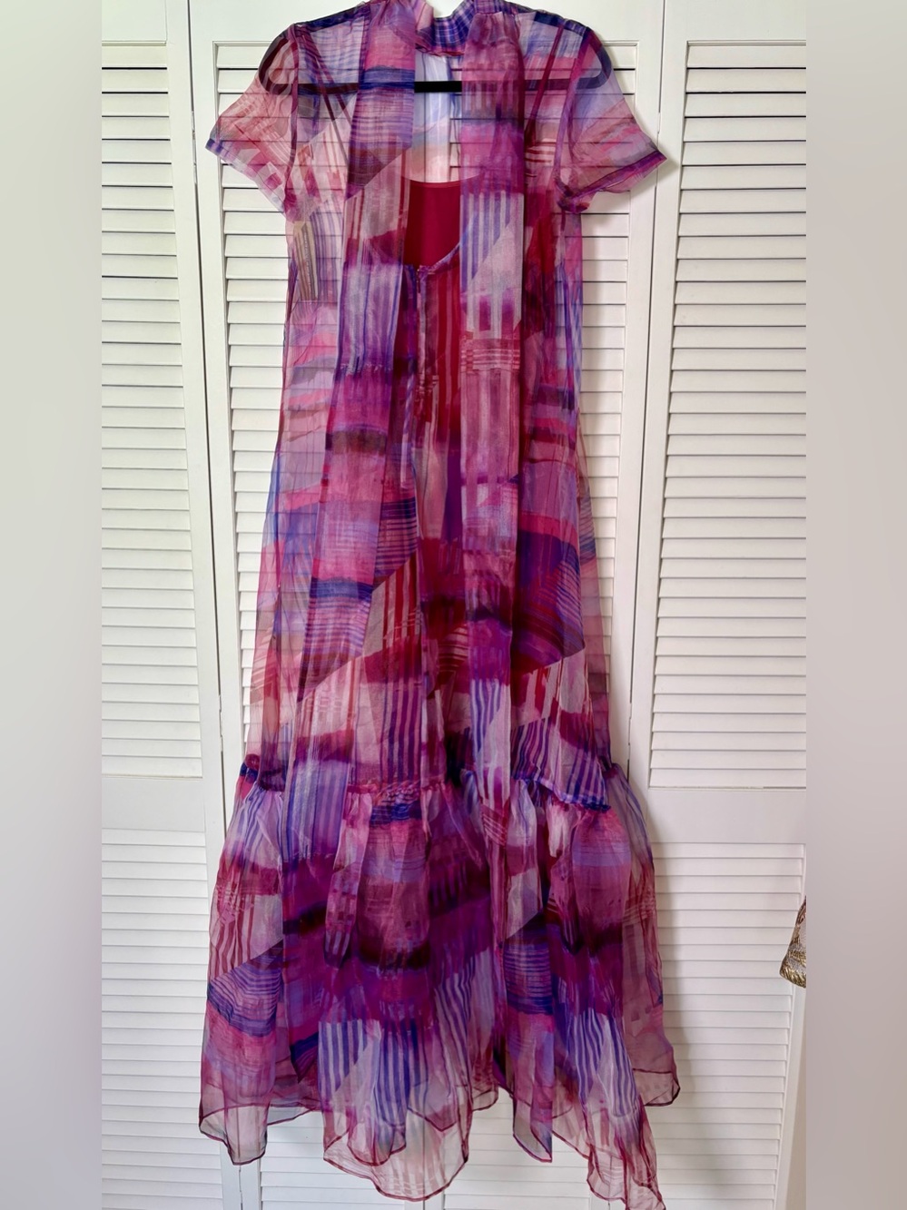 NWT CAARA Melody Watercolor Organza Dress Few Moda Size Small - Picture 8 of 9